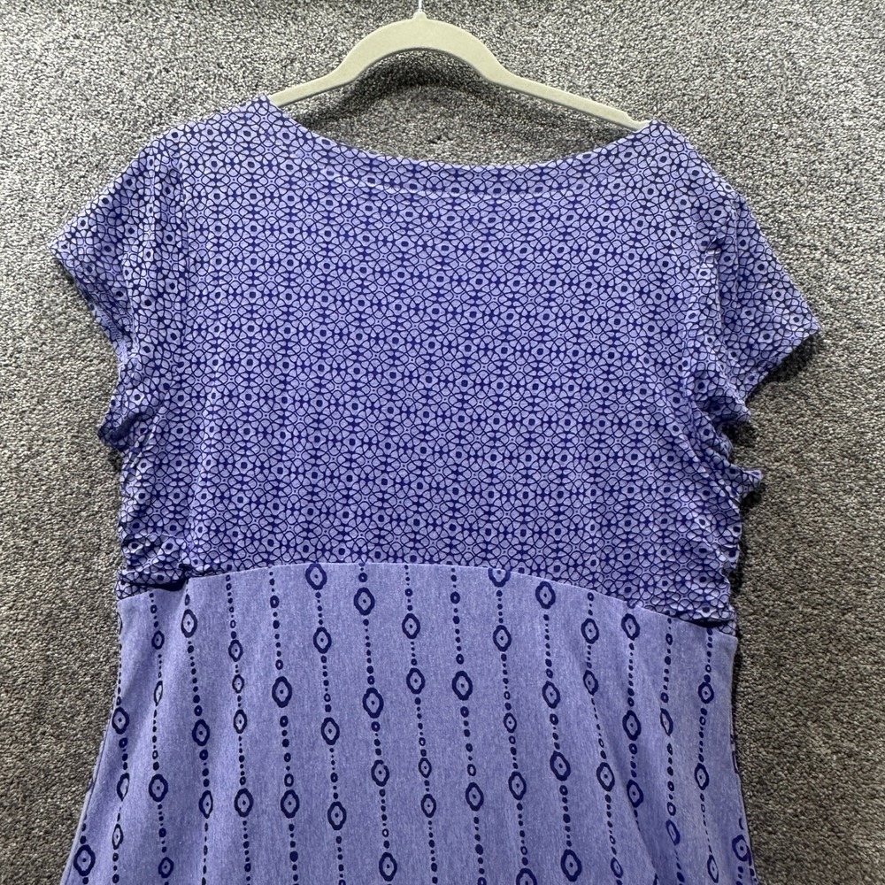 Athleta Dhara Dress Women 1X Burnout Printed V Neck Cap Sleeve Boho Athleisure - Picture 11 of 12